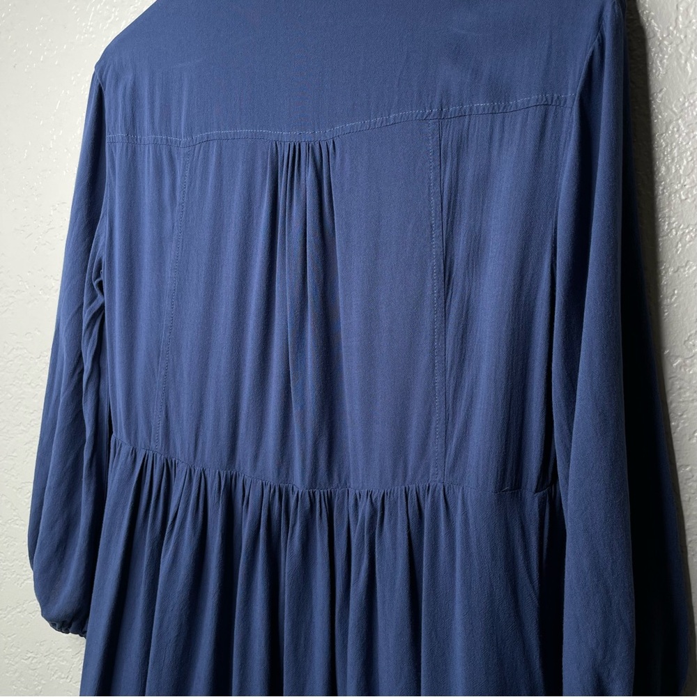 Holding Horses Anthropologie Blue Pink Dip Dye Ombré Tassel Peasant Dress - Picture 12 of 13